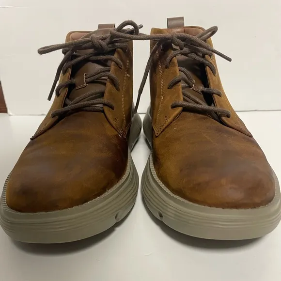 Skechers Garza Fontaine Brown Leather Chukka Boots Mens 8