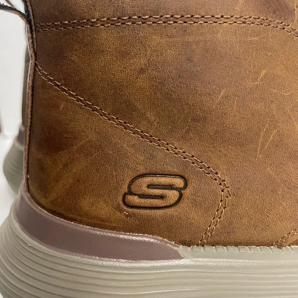 Skechers Garza Fontaine Brown Leather Chukka Boots Mens 8