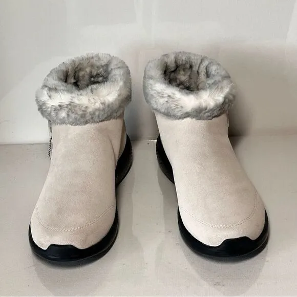 Skechers On the GO City 2 Cuddle Up Suede and Faux Fur Ankle Boots