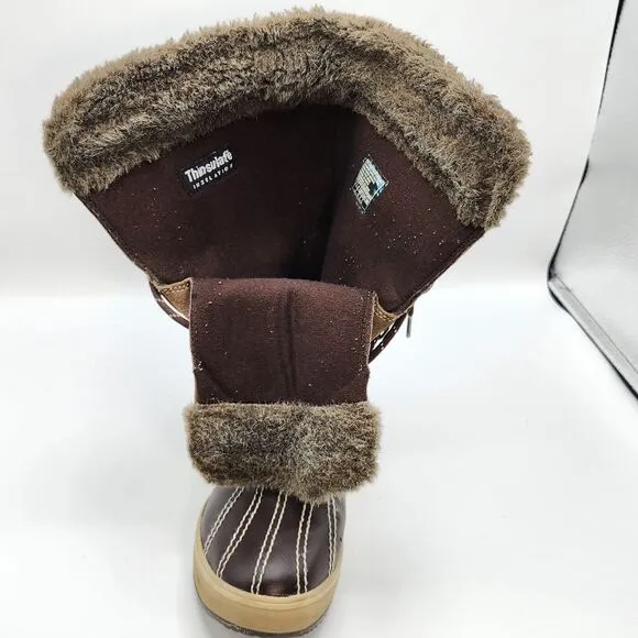 Skechers Womens Highlanders Brown Suede Upper Thinsulate Winter Boots Size 7 NEW