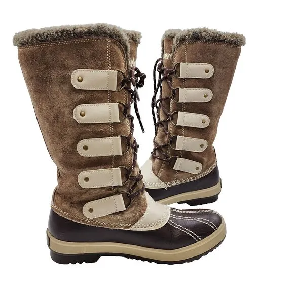 Skechers Womens Highlanders Brown Suede Upper Thinsulate Winter Boots Size 7 NEW