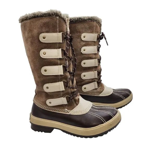 Skechers Womens Highlanders Brown Suede Upper Thinsulate Winter Boots Size 7 NEW