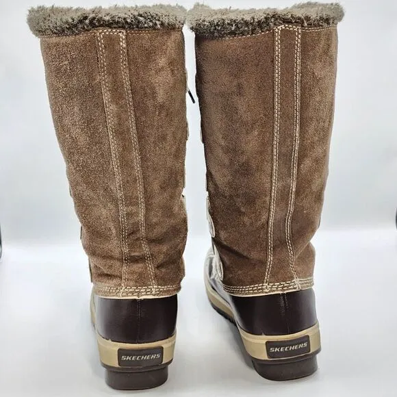 Skechers Womens Highlanders Brown Suede Upper Thinsulate Winter Boots Size 7 NEW