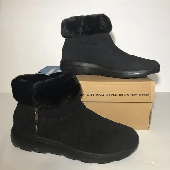 Skechers On-The-Go Enchanted Faux Fur Ankle Boots