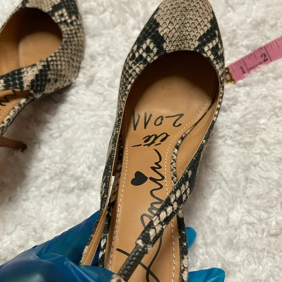 SNAKE SKIN FABRIC LANVIN SLINGBACK HEELS Sz 39