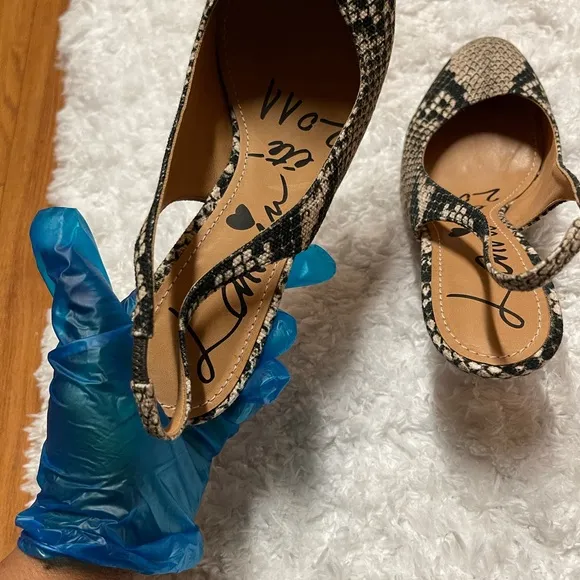 SNAKE SKIN FABRIC LANVIN SLINGBACK HEELS Sz 39