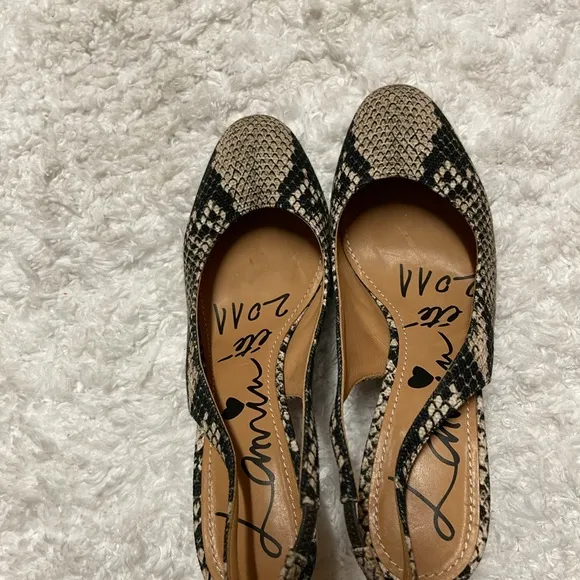 SNAKE SKIN FABRIC LANVIN SLINGBACK HEELS Sz 39