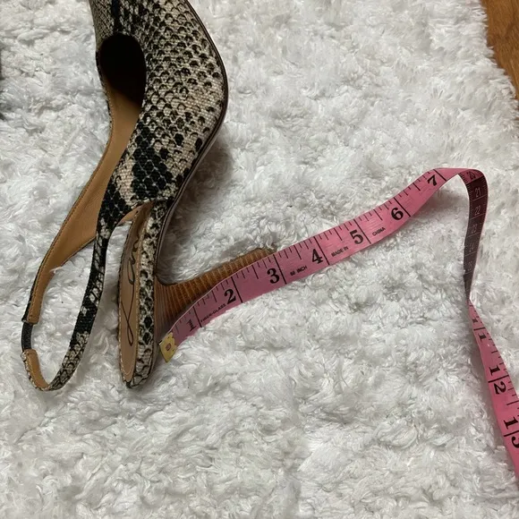 SNAKE SKIN FABRIC LANVIN SLINGBACK HEELS Sz 39