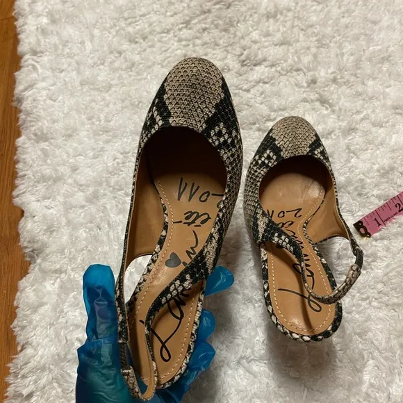 SNAKE SKIN FABRIC LANVIN SLINGBACK HEELS Sz 39