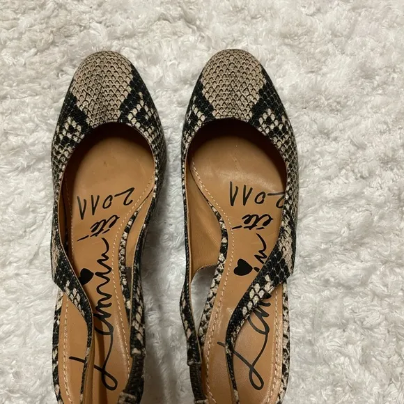 SNAKE SKIN FABRIC LANVIN SLINGBACK HEELS Sz 39