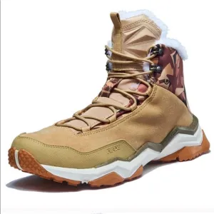 Snow Boots Hiking , Fully Fur Lined High Top-Khaki