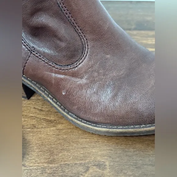 Sofft Aisley Cocoa Brown Soft Italian Leather Ankle Boots Size 7