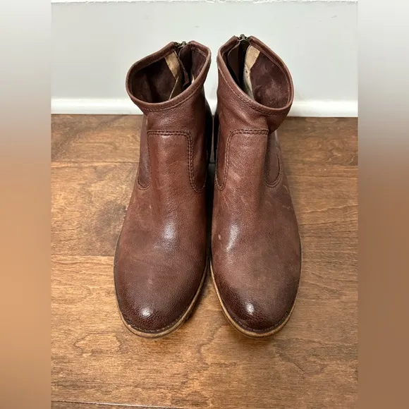 Sofft Aisley Cocoa Brown Soft Italian Leather Ankle Boots Size 7