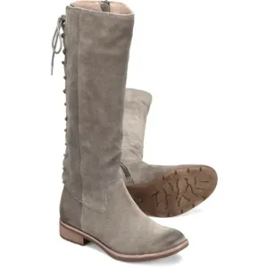 Sofft Sharnell II Pietra Grey Knee High Riding Boots 6M Lace Up Boho Festival