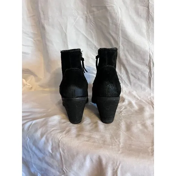 Sofft Womens‎ Taylie Black Suede Ankle Boot Bootie Braid Accent Side Zip Size 9