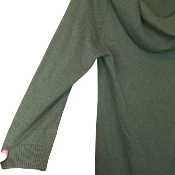 Soft Surroundings Cashmere Blend Cowl Neck 3/4 Sleeve Maxi Dress Olive Size Med.
