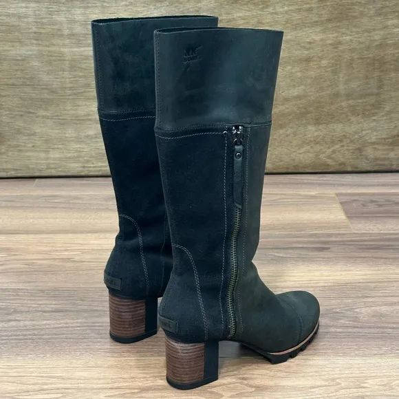 Sorel Addington Tall Leather Boots in Black Size 7.5