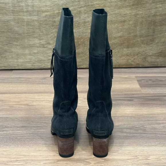 Sorel Addington Tall Leather Boots in Black Size 7.5