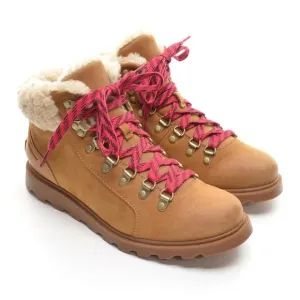 Sorel Ainsley Conquest Brown Nubuck Lace Up Booties 9 M