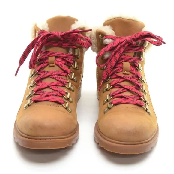 Sorel Ainsley Conquest Brown Nubuck Lace Up Booties 9 M