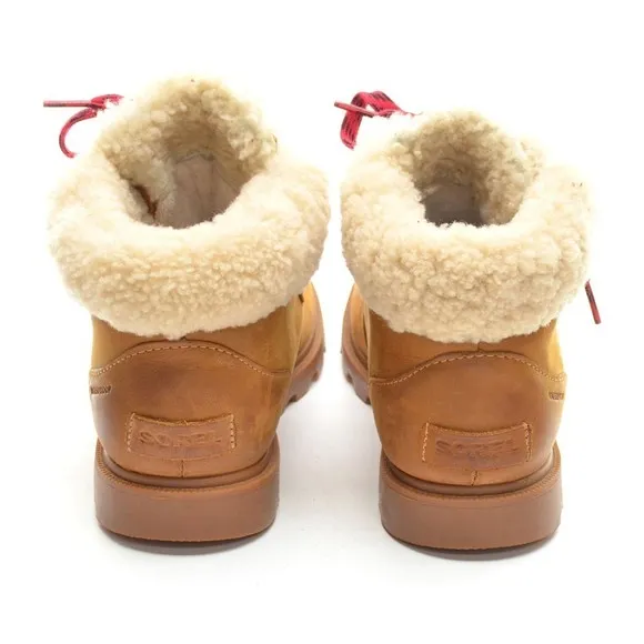Sorel Ainsley Conquest Brown Nubuck Lace Up Booties 9 M