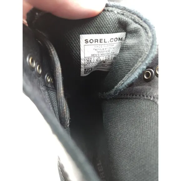 Sorel Ankeny Black Leather Waterproof Hiking Trekker Boots NM2100-010 Men's 11.5
