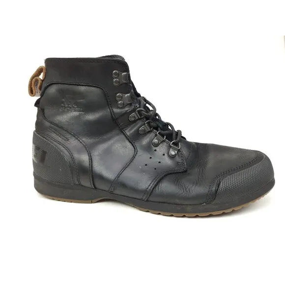 Sorel Ankeny Black Leather Waterproof Hiking Trekker Boots NM2100-010 Men's 11.5