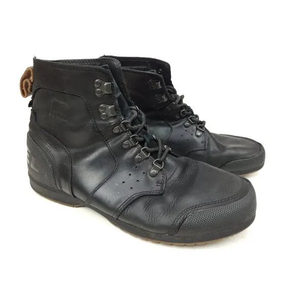 Sorel Ankeny Black Leather Waterproof Hiking Trekker Boots NM2100-010 Men's 11.5