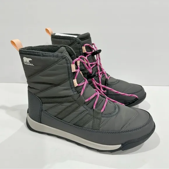 Sorel Big Kids' Whitney II Short Lace Waterproof Boots - Gray