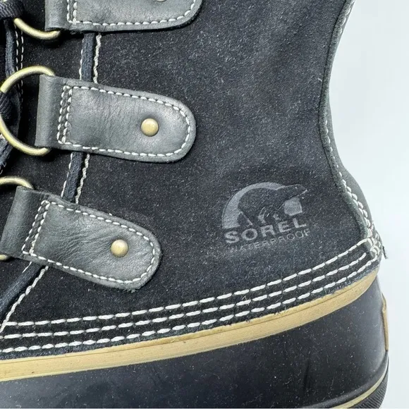 Sorel Black Suede Joan of Arctic Faux Fur Lined Boots