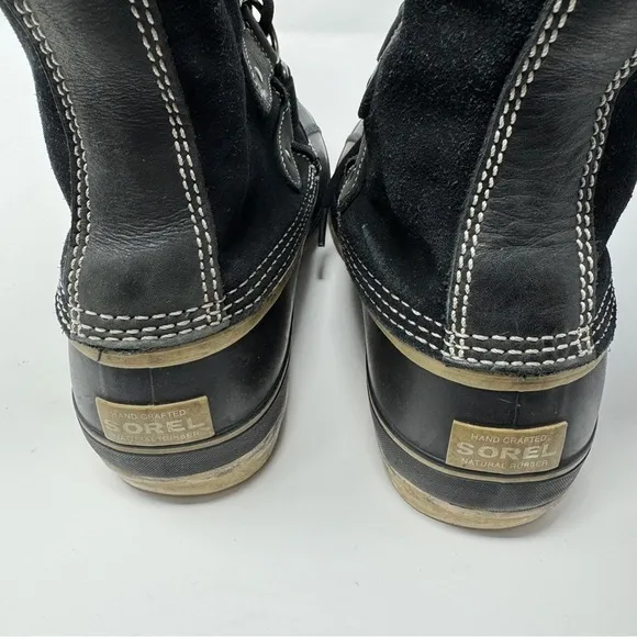 Sorel Black Suede Joan of Arctic Faux Fur Lined Boots