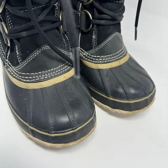 Sorel Black Suede Joan of Arctic Faux Fur Lined Boots