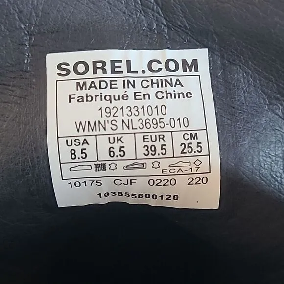 Sorel Blake Lace-Up Leather &amp; Felt Platform Hiking Boots Size US 8.5 EU 39.5