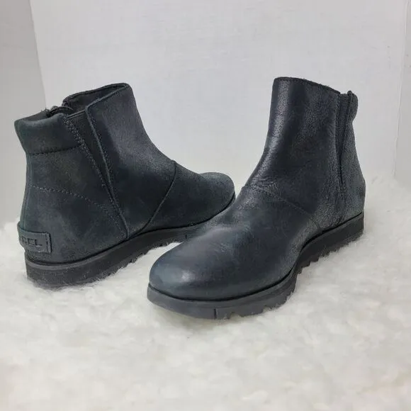 Sorel Bootie Womens Size 7 Harlow Zipper Side Waterproof Leather Shoes