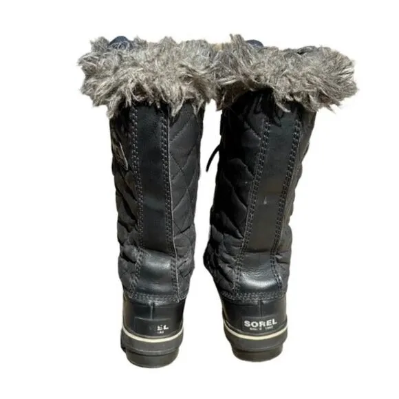 Sorel Boots Tofino Cate Waterproof Boots Black Snow Waterproof Faux Fur Women 7