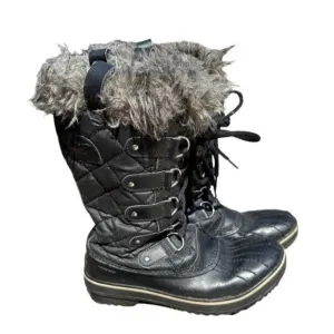 Sorel Boots Tofino Cate Waterproof Boots Black Snow Waterproof Faux Fur Women 7
