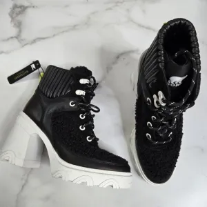 Sorel Brex Heel Cozy Lace Lug Sole Boots Bootie Black sz 6