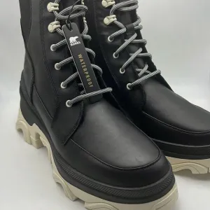 Sorel Brex Lace-Up Waterproof Bootie Heel Cozy Lace BLK Boots Women Size 9 NWB
