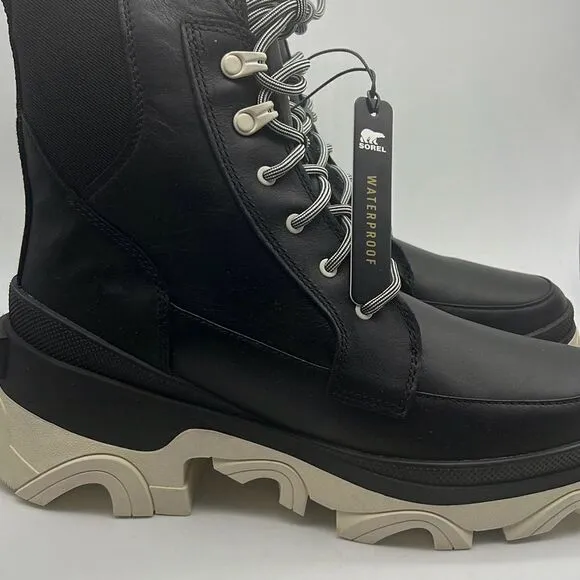 Sorel Brex Lace-Up Waterproof Bootie Heel Cozy Lace BLK Boots Women Size 9 NWB
