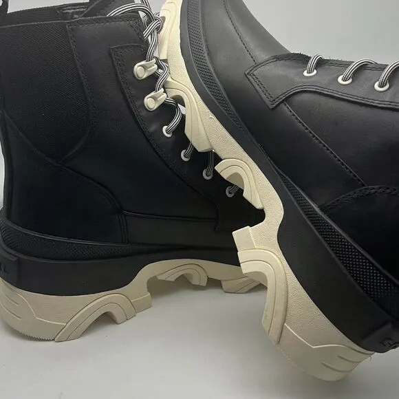Sorel Brex Lace-Up Waterproof Bootie Heel Cozy Lace BLK Boots Women Size 9 NWB
