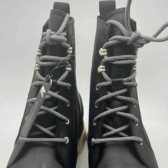 Sorel Brex Lace-Up Waterproof Bootie Heel Cozy Lace BLK Boots Women Size 9 NWB
