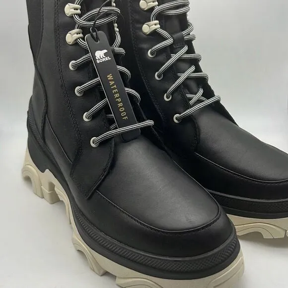 Sorel Brex Lace-Up Waterproof Bootie Heel Cozy Lace BLK Boots Women Size 9 NWB