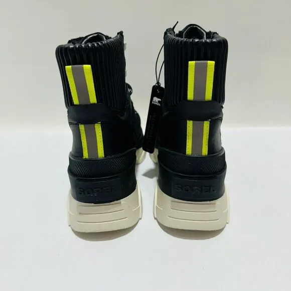 Sorel Brex Size 7.5 Ankle Boots Black Sea Salt Cozy Lace Waterproof NWOB $210