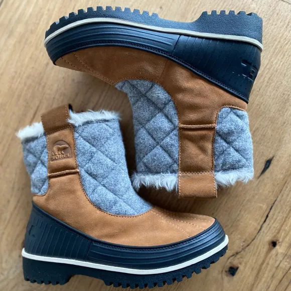 Sorel Brown Leather Tivoli Pull Up Winter Faux‎ Fur Boots Women’s 7 Preloved
