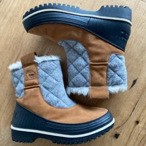 Sorel Brown Leather Tivoli Pull Up Winter Faux‎ Fur Boots Women’s 7 Preloved