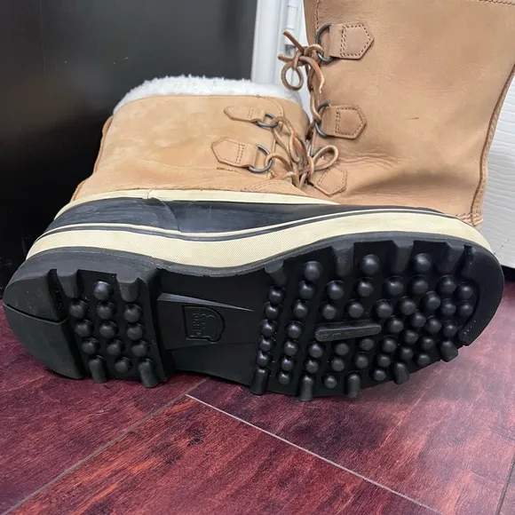Sorel Buff Waterproof Winter Boots Sz 7 Womens Faux Fur Fleece/Wool Lining EUC.