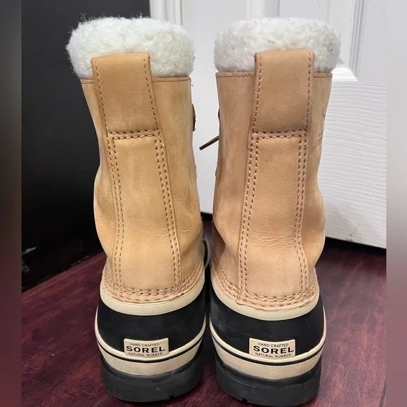 Sorel Buff Waterproof Winter Boots Sz 7 Womens Faux Fur Fleece/Wool Lining EUC.
