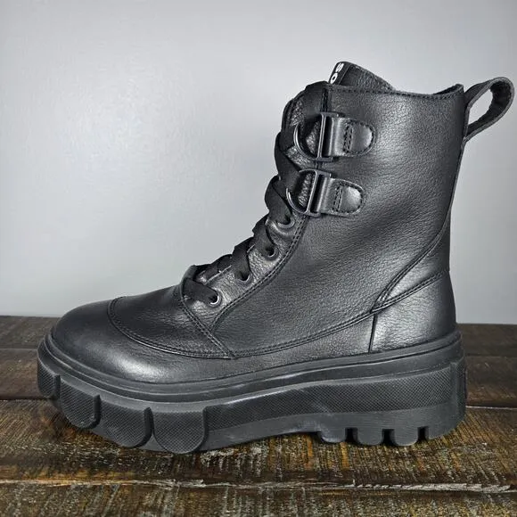 Sorel Caribou X Womens Size 9 Platform Waterproof Leather Boots Black White