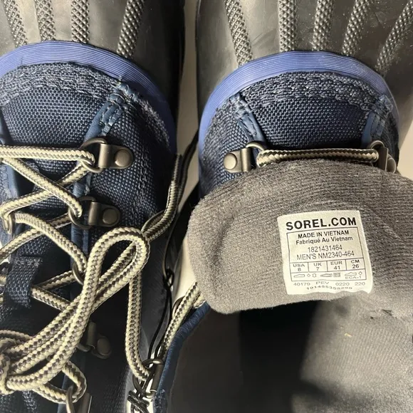 Sorel Cheyanne II Waterproof Short Nylon Boots Collegiate Navy Blue Size…