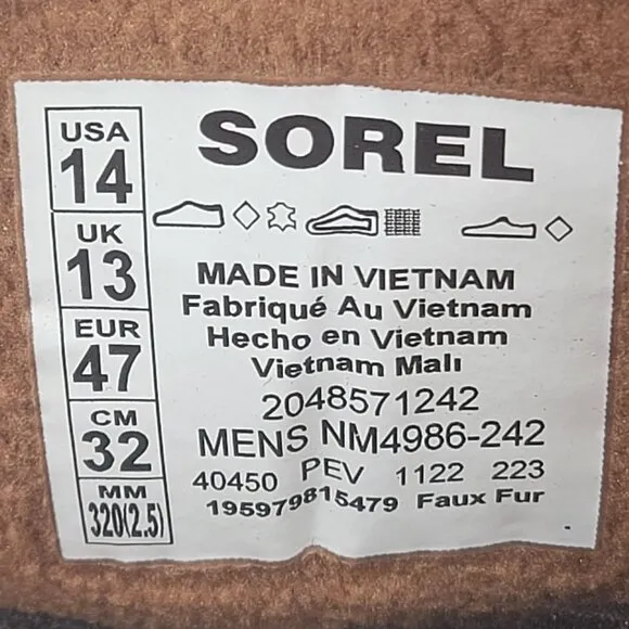 Sorel Cheyanne Metro II Sneak WP Men's Sneaker Boots NM4986-242 US Size 14 NWB